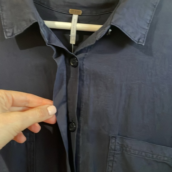 YFB Navy Linen Shirt Dress Oversized NEW - Picture 11 of 13